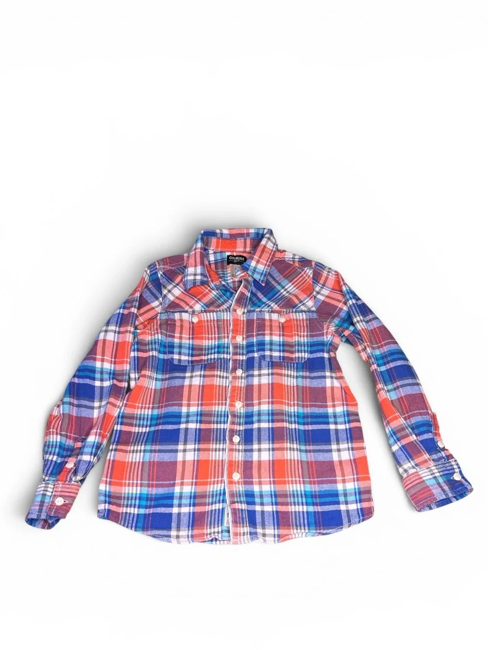 Oshkosh Long sleeve Plaid Collared Flannel Button Up Shirt Size 10